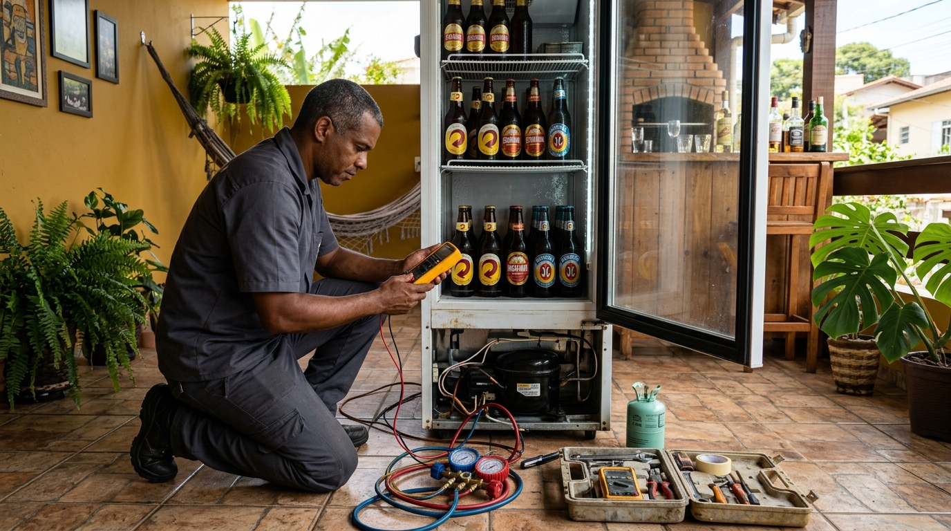 Reparo no controlador de câmara fria em Piracicaba‑SP